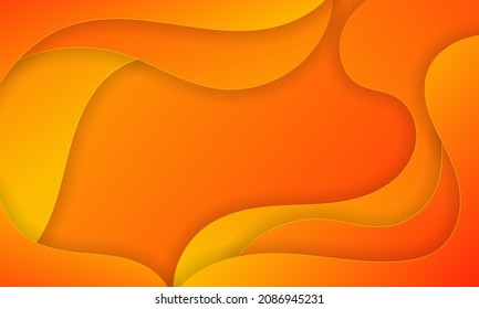 Abstract Orange liquid background. Modern background design. gradient color. papercut shapes . Fit for presentation design. website, basis for banners, wallpapers, posters