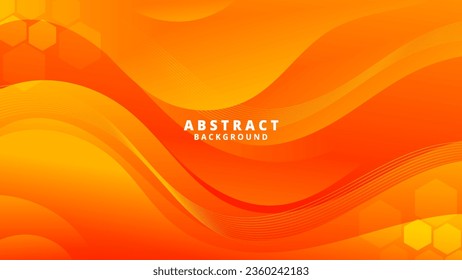 Abstract Orange liquid background. Modern  background design. gradient color. Dynamic Waves. Fluid shapes composition.  Fit for website, banners, wallpapers, brochure, posters