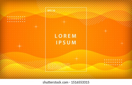 Abstract orange liquid color background. Dynamic textured geometric element design. Modern gradient vector design template.