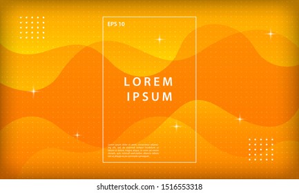 Abstract orange liquid color background. Dynamic textured geometric element design. Modern gradient vector design template.