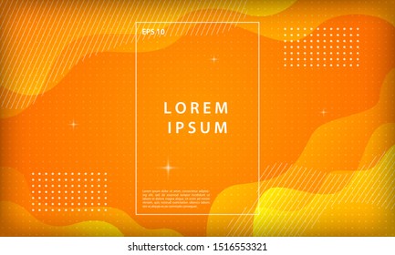 Abstract orange liquid color background. Dynamic textured geometric element design. Modern gradient vector design template.