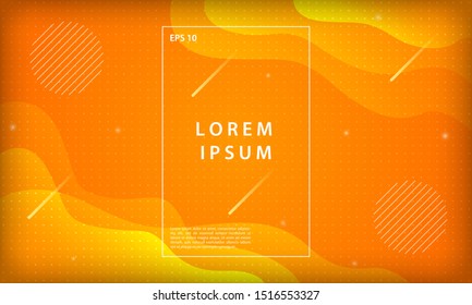 Abstract orange liquid color background. Dynamic textured geometric element design. Modern gradient vector design template.