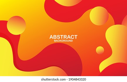 Abstract orange liquid wave background. Fluid composition of shapes. Vector illustration