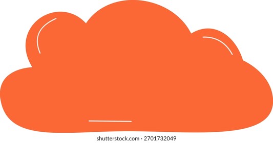 Forma de burbuja de discurso de nube líquida anaranjada Abstractas, diseño de elemento gráfico de Vector.