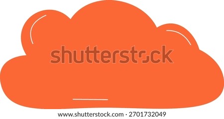 Abstract orange liquid-like cloud speech bubble shape, vector graphic element design.