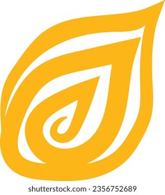 Resumen del diseño del logo naranja sobre fondo blanco. Ilustración del logotipo con fines comerciales. Un logotipo es la identidad visual de una entidad que tiene ciertos criterios como forma, filosofía y color