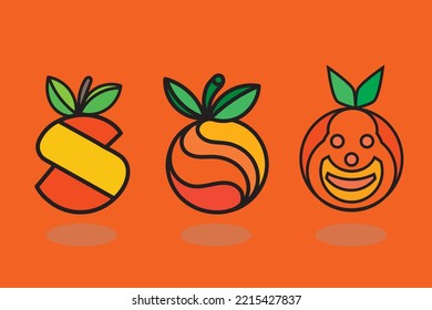 Abstract orange logo on orange background.