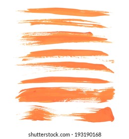 Abstract orange long strokes of paint 