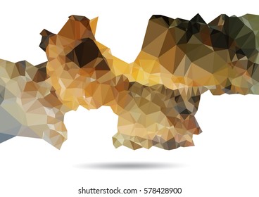 Abstract Orange low polygonal background - Illustration,Polygonal Backgrounds - Vector, Multicolor orange low polygonal geometric Shape