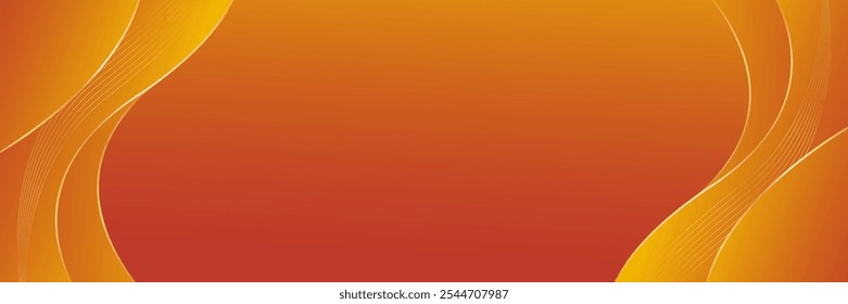 Abstractas fondo de Anuncio de lujo naranja con líneas de oro. Elegante Fondo de pantalla moderno. Adecuado para Plantillas, Anuncios, ventas, anuncios, eventos, premios, páginas de Web y encabezados