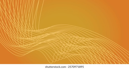 Abstract orange luxury banner background with gold lines. EPS 10