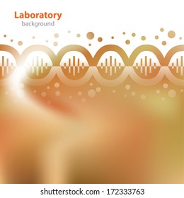 Abstract orange medical laboratory background - Flat design - Web Stickers - science and research - stock vector