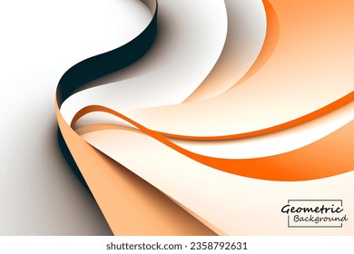 Abstract orange mix geometric background. Dynamic shapes composition. Vector illustration.