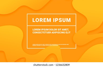 Abstract orange modern background with minimal soft fluid pattern. Vector orange soft geometric flat fluid color gradient background template