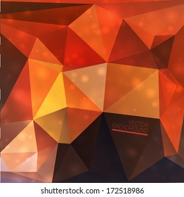 Abstract orange modern background with polygons.
