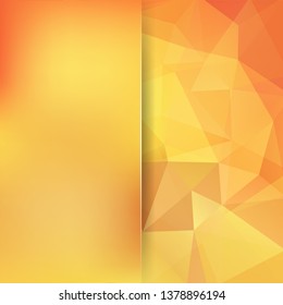 Abstract orange mosaic background. Blur background. Triangle geometric background. Design elements. Vector illustration