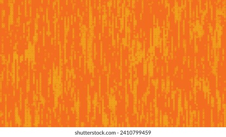 Abstract orange mosaic background. Abstract colored LED squares background. Technology digital square orange color background. Orange pixel grid background. Vector illustration.