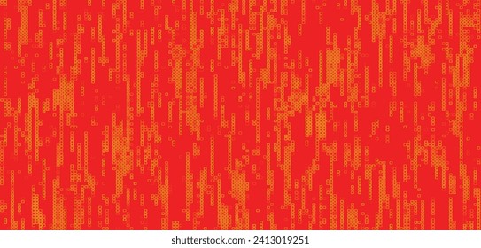 Abstract orange mosaic background. Abstract colored LED squares background. Technology digital square orange color background. Orange pixel grid background. Vector illustration.
