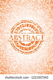 Abstract orange mosaic emblem