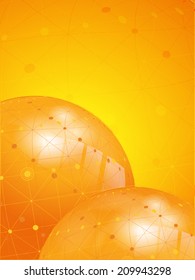 Abstract Orange Network Glove Vector Background
