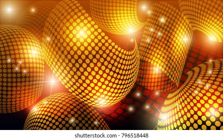 Abstract Orange Octagon Background Vector Illustration.