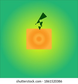 Una naranja abstracta sobre un fondo degradado