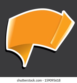 Abstract orange origami paper banner on black background. Vector origami Speech bubble. Vector abstract origami background for website or cover design. Orange stylish brochure for advertising.