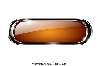 Abstract orange oval background in a silver frame, with space for your text. Vector illustration.