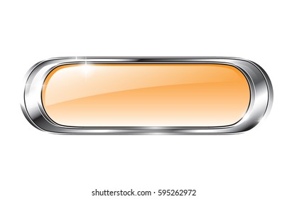 Abstract orange oval background with a silver frame, with space for your text. Vector illustration.