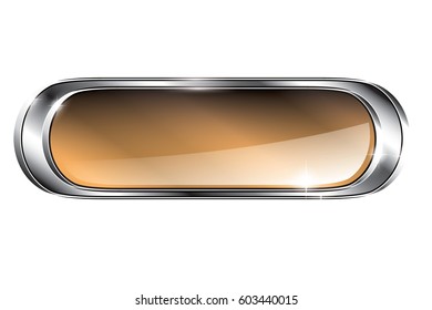 Abstract orange oval background with a silver frame, with space for your text. Vector illustration.