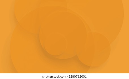 Abstract Orange Overlap Circles Background. Soft Color 3D Paper Circle Banner with Drop Shadows. Minimal Simple Design for Presentation, Flyer, Brochure, Website, Book, etc