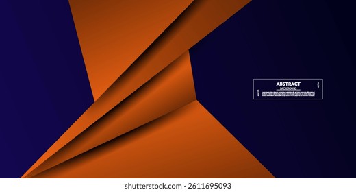 Abstract orange overlapping background vector template with triangle paper cut pattern. Blue background with shadow design. Vector Eps10