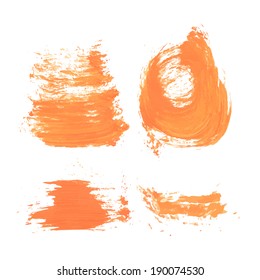 Abstract orange paint realistic smears 1