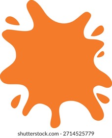 Ilustración Abstractas de salpicaduras de pintura naranja aislada sobre fondo blanco, diseño vibrante de manchas de tinta perfecto para obras de arte infantiles, temas de creatividad y conceptos de color.
