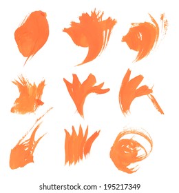 Abstract orange paint strokes 1