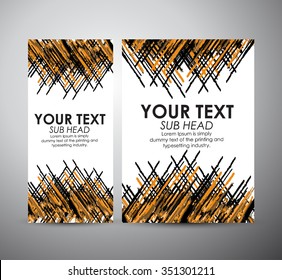 Abstract orange painted brush. Brochure business design template or roll up. Vector Illustration.