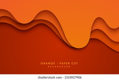 Abstract orange paper cut background