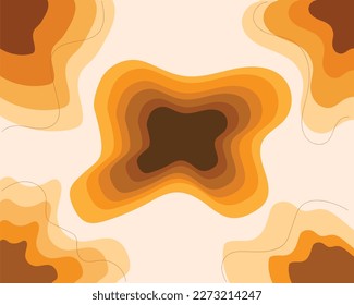 fondo de corte de papel naranja abstracto, efecto 3d abstracto