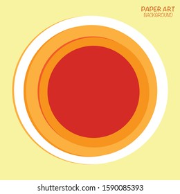 Abstract orange papercut background. Design for presentations, posters, flyers, print and covers. Vector illustration