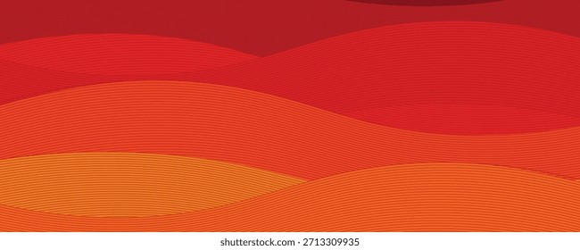 Vetor de design de textura de linhas de fundo abstratas de corte de papel laranja abstrato, ilustração vetorial eps10