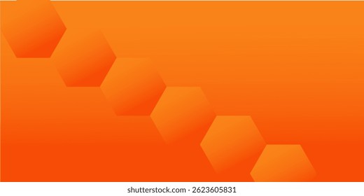 Abstract orange pentagon background with diagonal lines. Dynamic shapes composition.