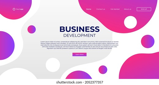 Abstract orange pink background for business landing page with modern shape and simple technology concept. Corporate web design landing page block vector illustration template.