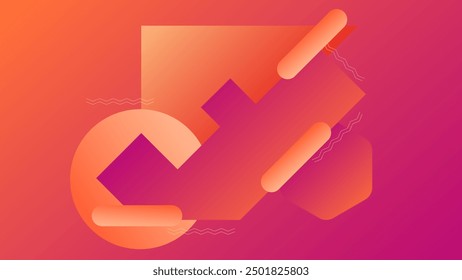 ABSTRACT ORANGE PINK BACKGROUND ELEGANT GRADIENT SMOOTH LIQUID COLORFUL DESIGN WITH GEOMETRIC LINES SHAPES VECTOR TEMPLATE GOOD FOR MODERN WEBSITE, WALLPAPER, COVER DESIGN 