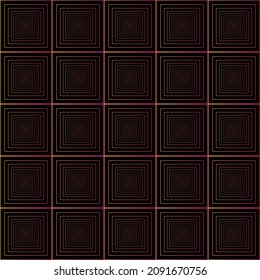Abstract orange, pink and black geometric Neon Square frame Spirograph pattern background. Vector illustration.