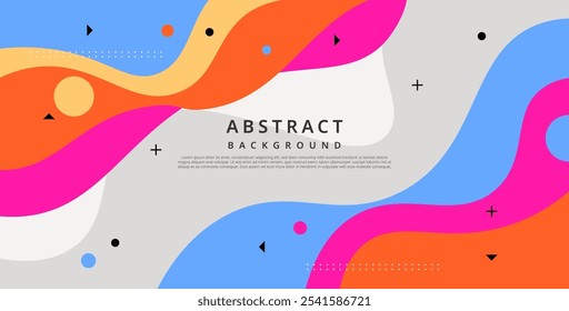abstract orange, pink, blue soft color with simple wave shape pattern geometric decoration background. eps10 vector