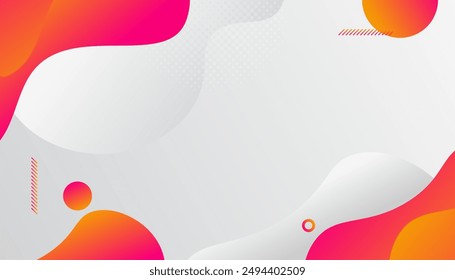 Abstract orange and pink fluid shape modern background