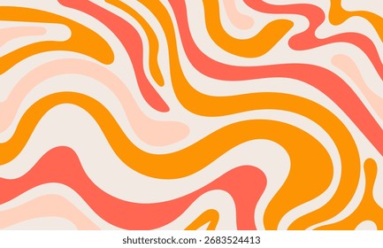 Abstract orange and pink fluid wave background colorful design