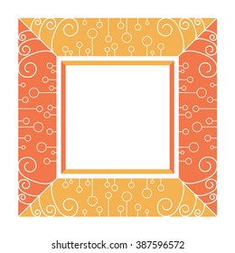 abstract orange and pink frame by line and curve
