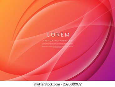Abstract orange and pink gradient background with dynamic curved shape. You can use for ad, poster, template, business presentation. Vector illustration