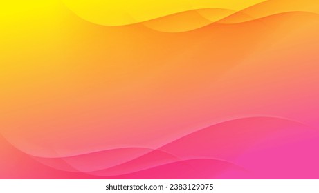 abstract orange and pink gradient background with wavy lines. vector illustration